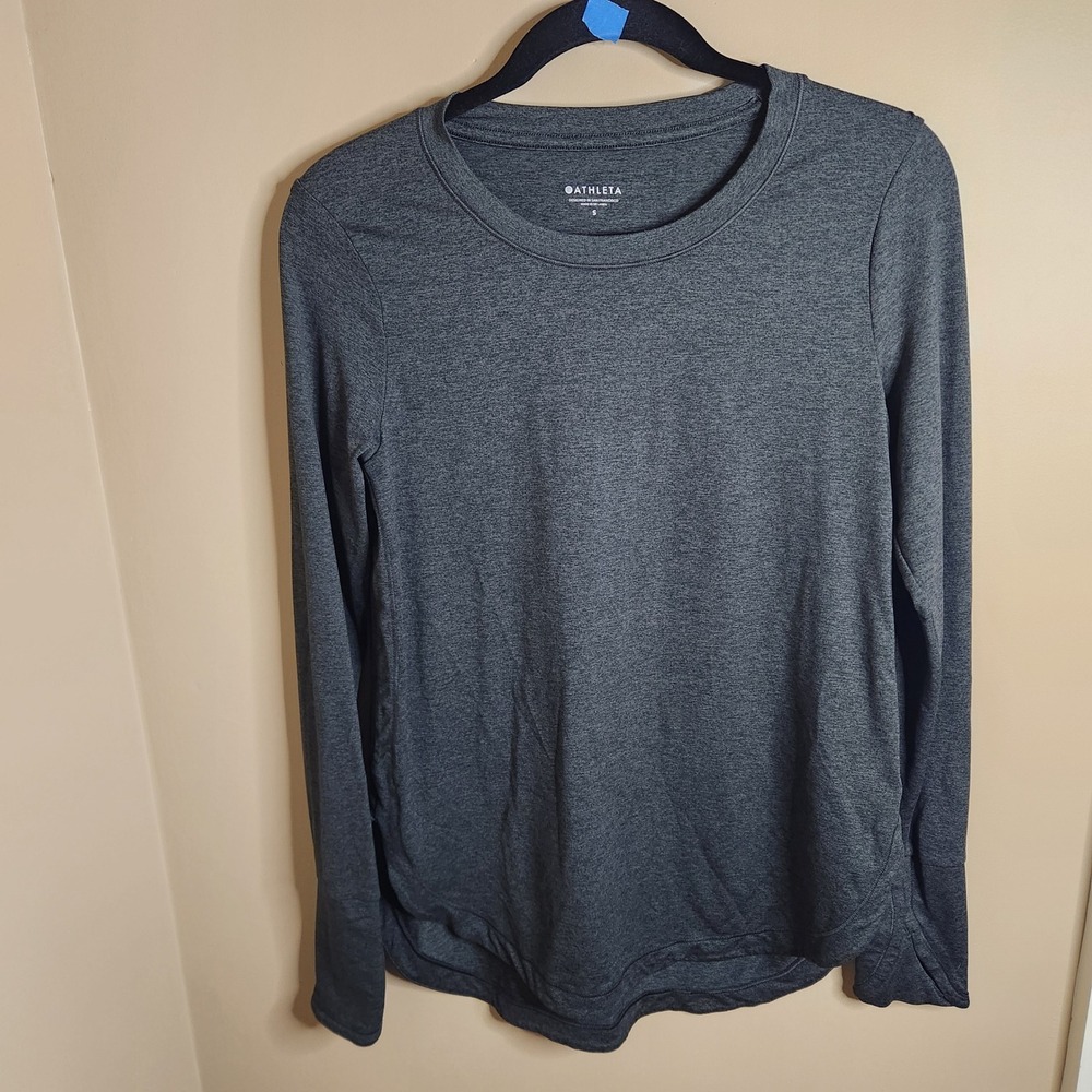 Athleta Uptempo Long Sleeve Top Charcoal Gray Heather S 382880